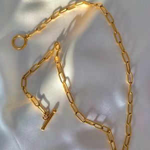 18k gold plated toggle chain necklace